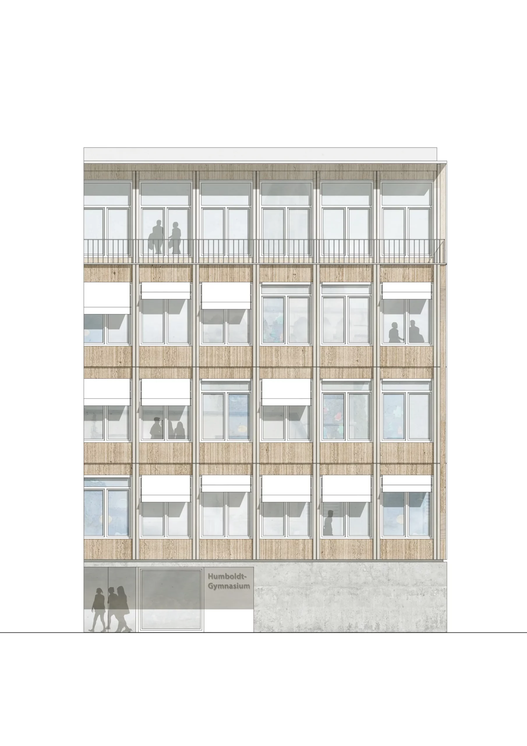 HGT Humboldt Gymnasium Fassadenansicht 1:50