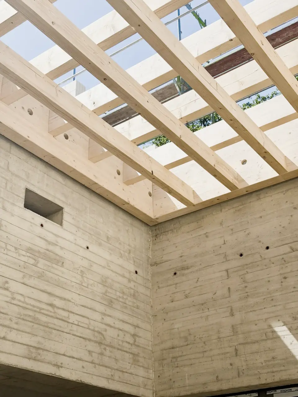 Baustelle Don-Bosco-Grundschule Mensa Holzdecke