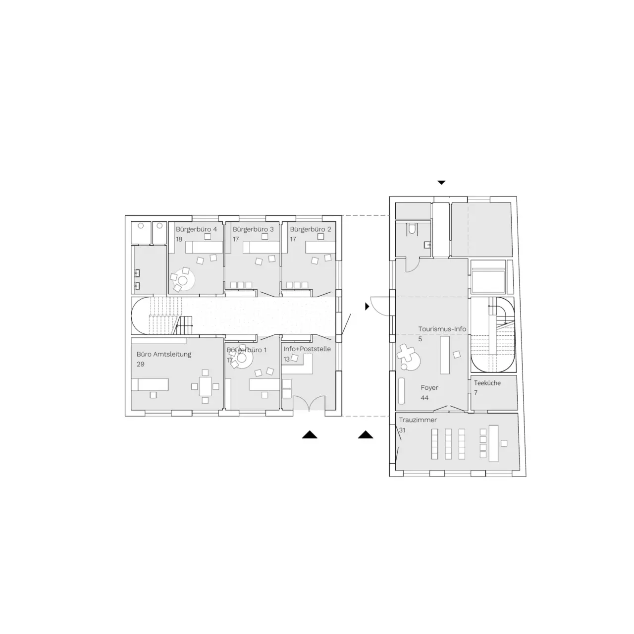 Neubau Rathaus Schömberg Grundriss Erdgeschoss