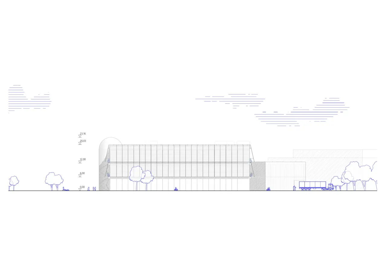 Museum of Future Building in Helsinki – Zeichnung: Ansicht Laivasillankatu
